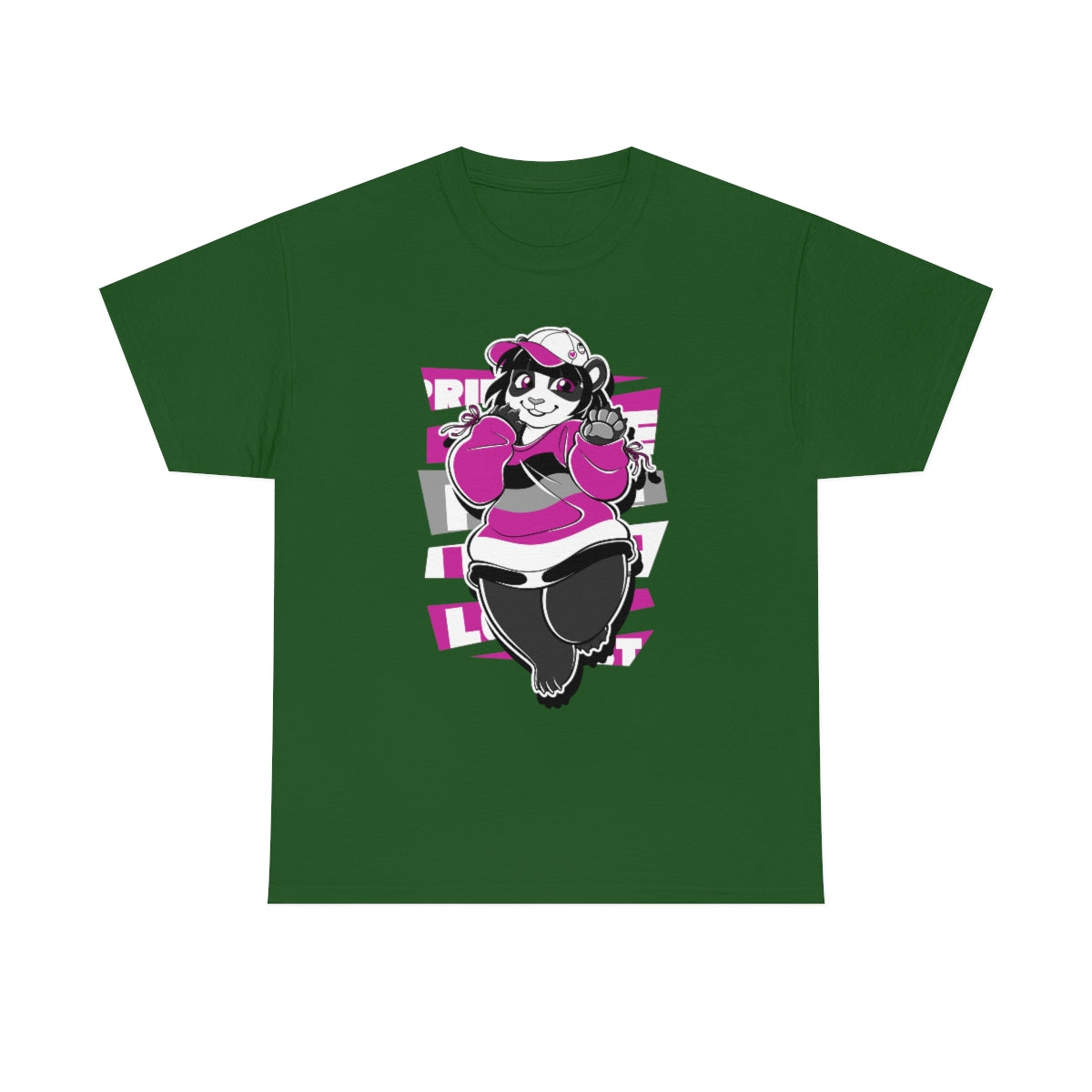 Asexual Pride Casey Panda - T-Shirt T-Shirt Artworktee Green S 