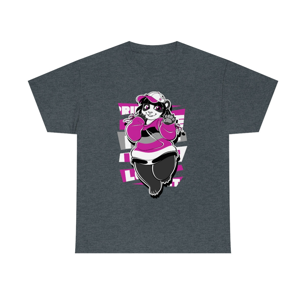 Asexual Pride Casey Panda - T-Shirt T-Shirt Artworktee Dark Heather S 
