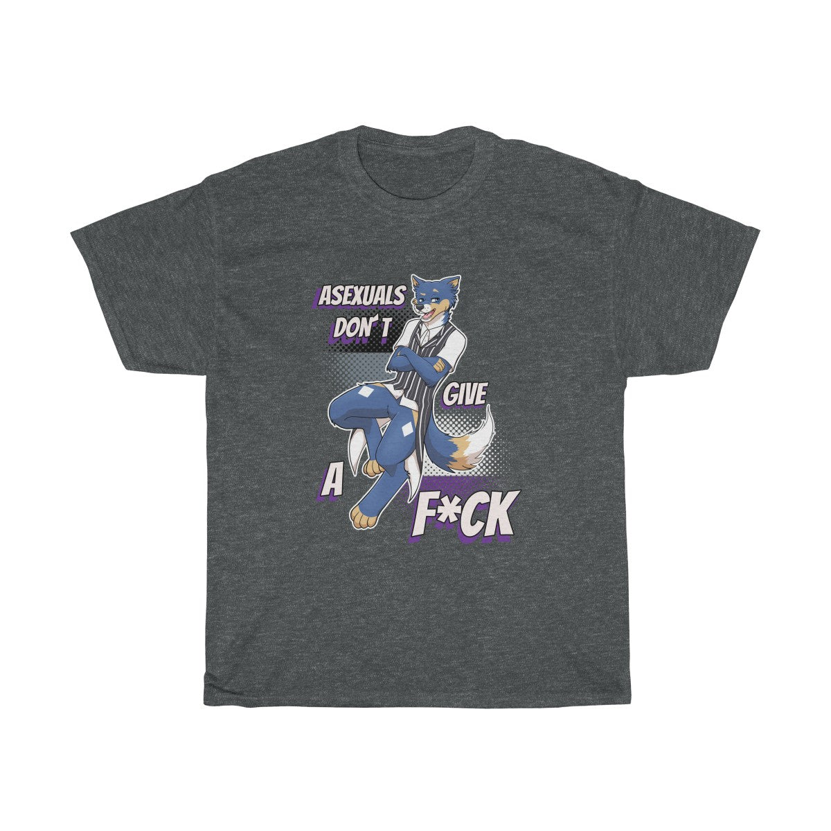 Asexual Don't Give A F*ck - T-Shirt T-Shirt Artemis Wishfoot Dark Heather S 