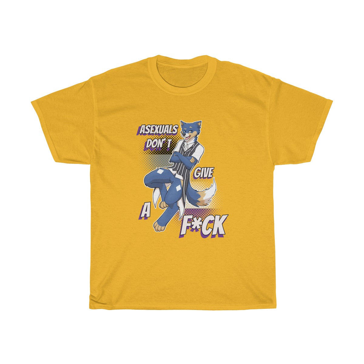Asexual Don't Give A F*ck - T-Shirt T-Shirt Artemis Wishfoot Gold S 