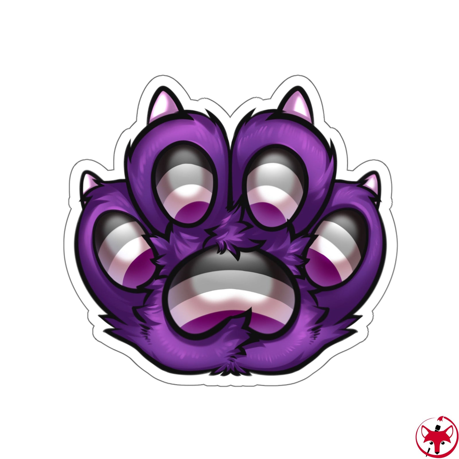 Asexual Flag Paw - Sticker Sticker Artworktee 