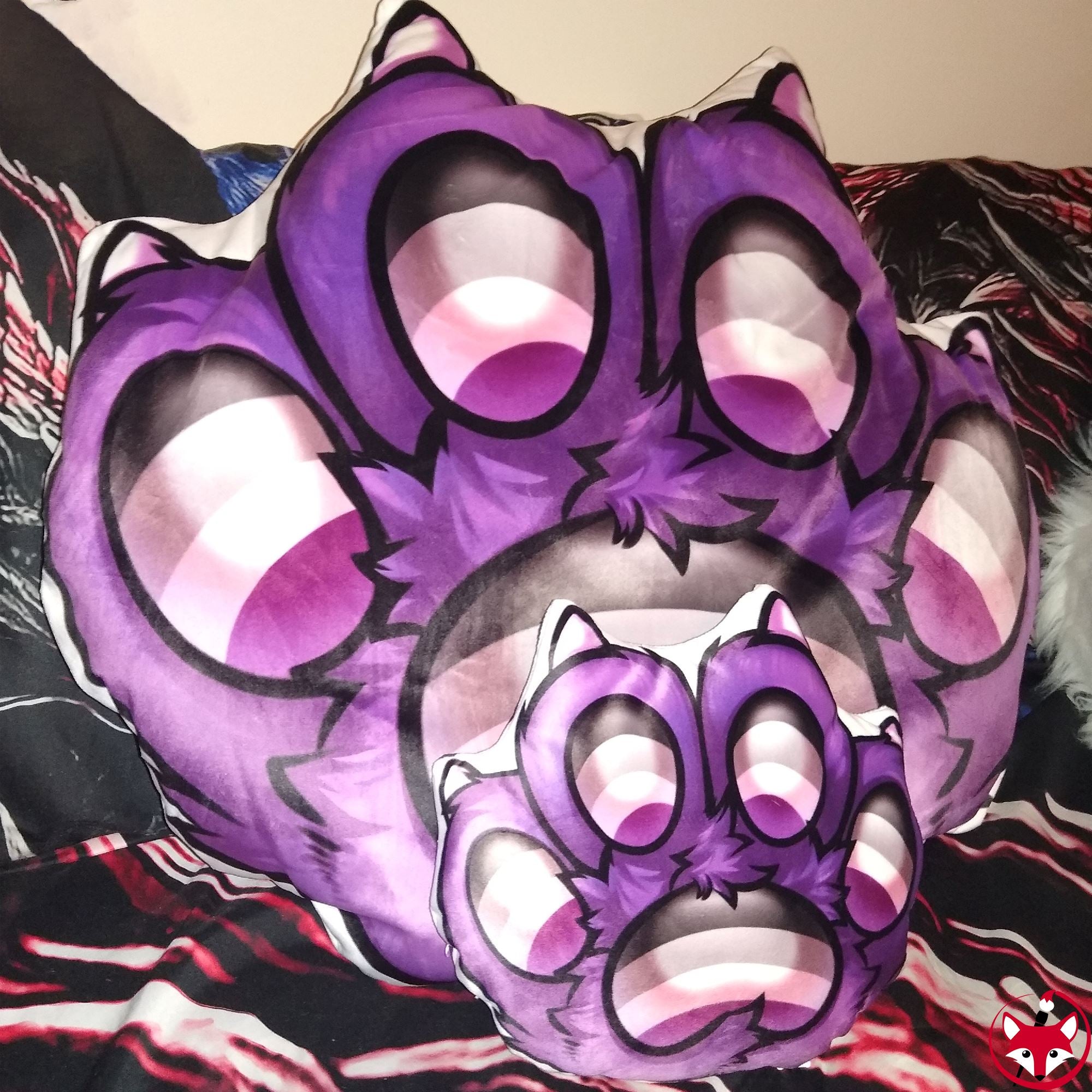 Asexual flag Paw Pillow Pillow Artworktee 