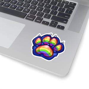 Blue Rainbowpride Paw - Sticker Sticker Artworktee 