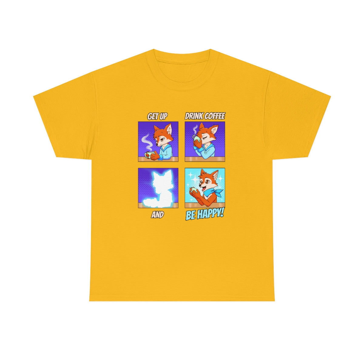 Be Happy - T-Shirt T-Shirt Artworktee Gold S 