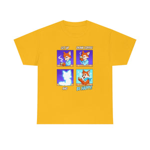 Be Happy - T-Shirt T-Shirt Artworktee Gold S 