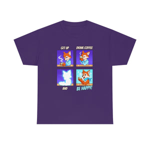 Be Happy - T-Shirt T-Shirt Artworktee Purple S 