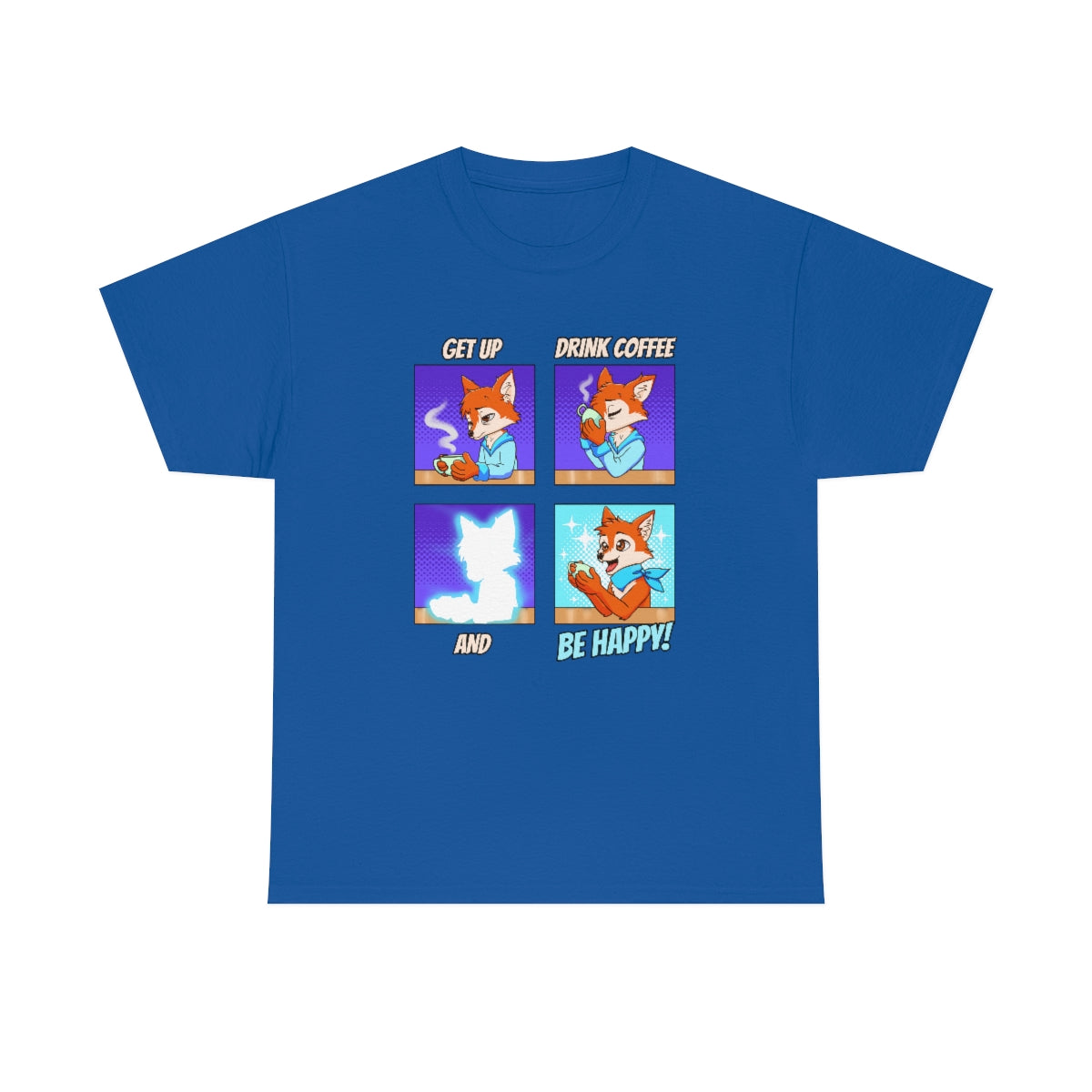 Be Happy - T-Shirt T-Shirt Artworktee Royal Blue S 
