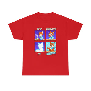 Be Happy - T-Shirt T-Shirt Artworktee Red S 