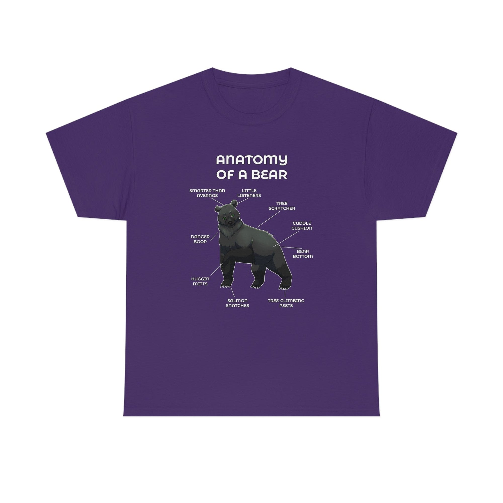 Bear Black - T-Shirt T-Shirt Artworktee Purple S 