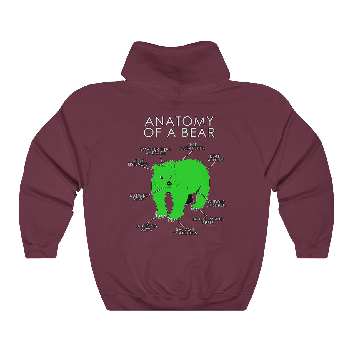 Bear Green - Hoodie Hoodie Artworktee Maroon S 