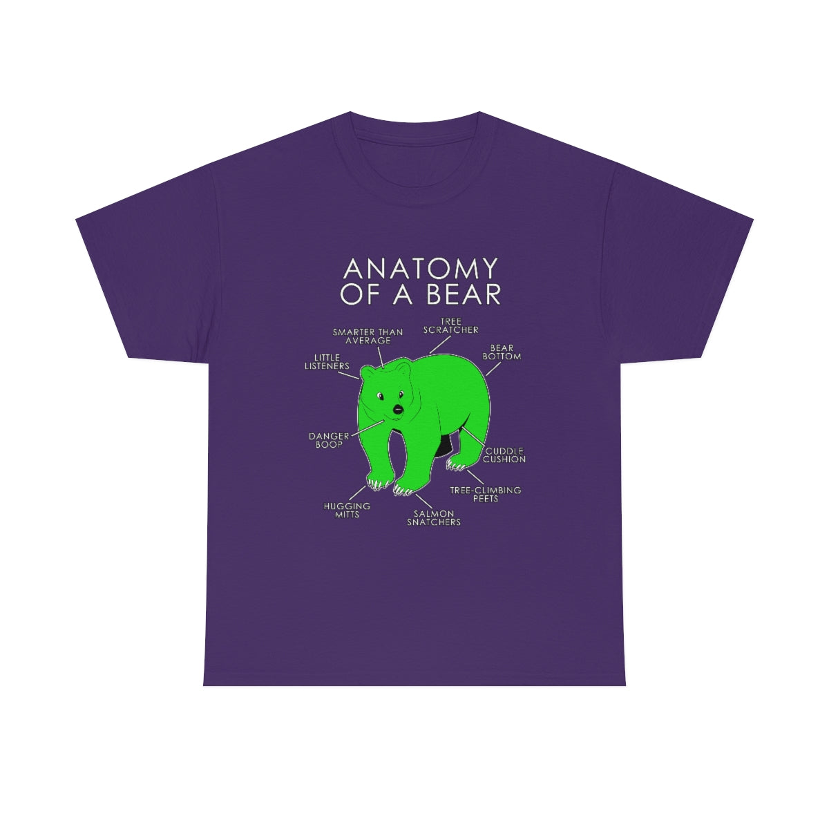 Bear Green - T-Shirt T-Shirt Artworktee Purple S 