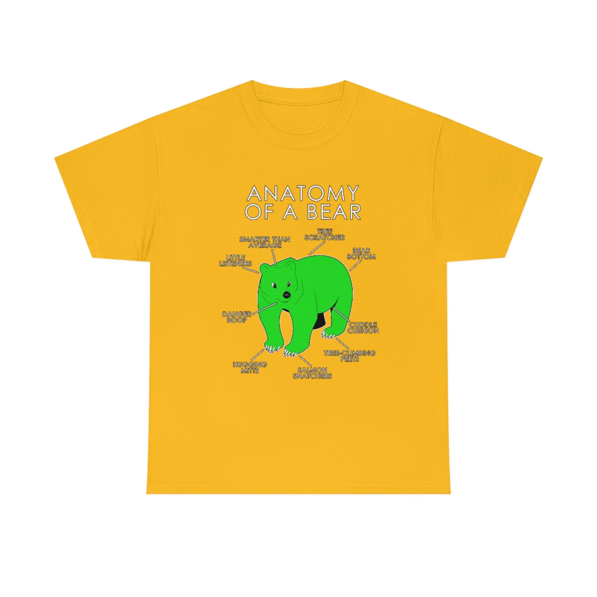 Bear Green - T-Shirt T-Shirt Artworktee Gold S 