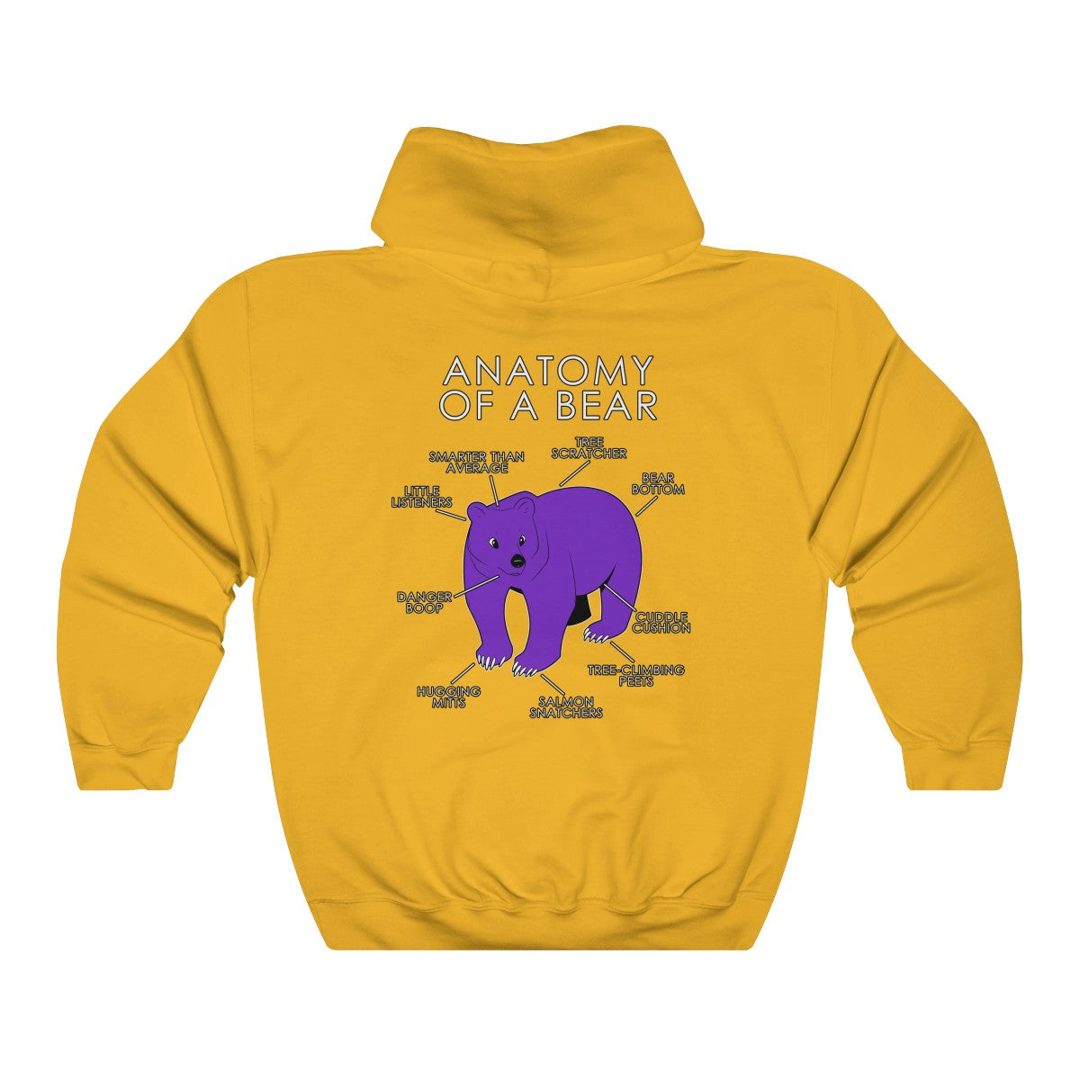 Bear Purple - Hoodie Hoodie Artworktee Gold S 