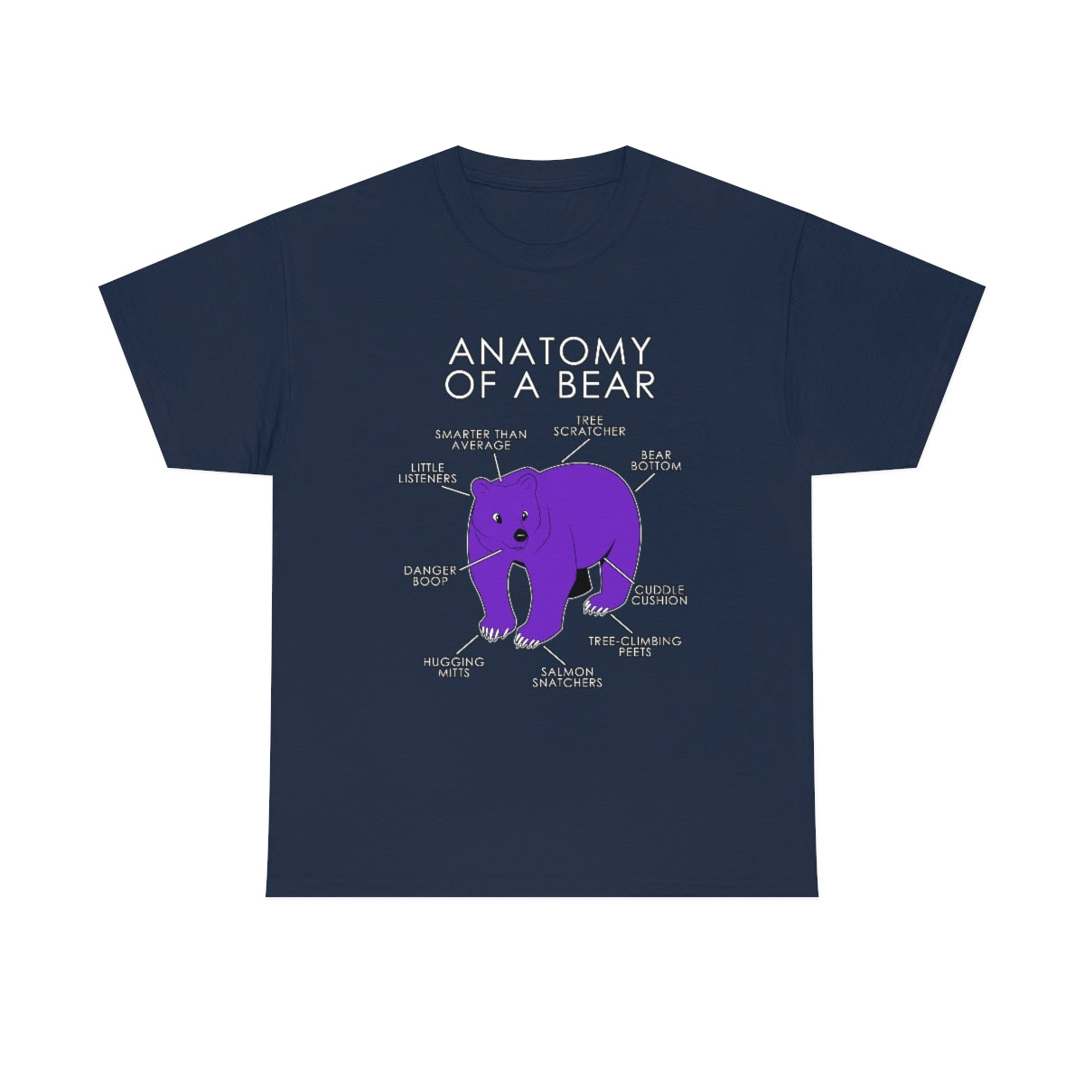 Bear Purple - T-Shirt T-Shirt Artworktee Navy Blue S 
