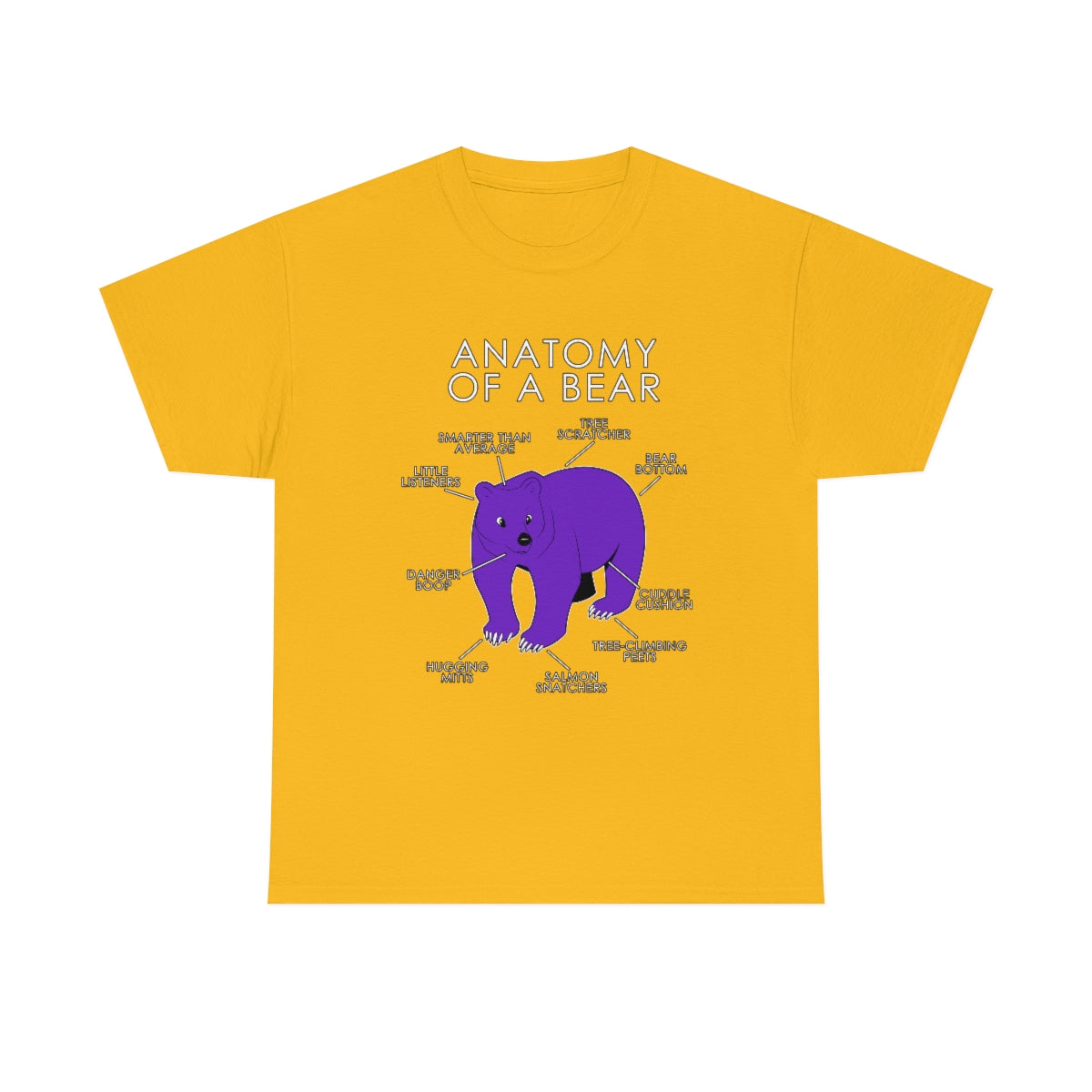 Bear Purple - T-Shirt T-Shirt Artworktee Gold S 