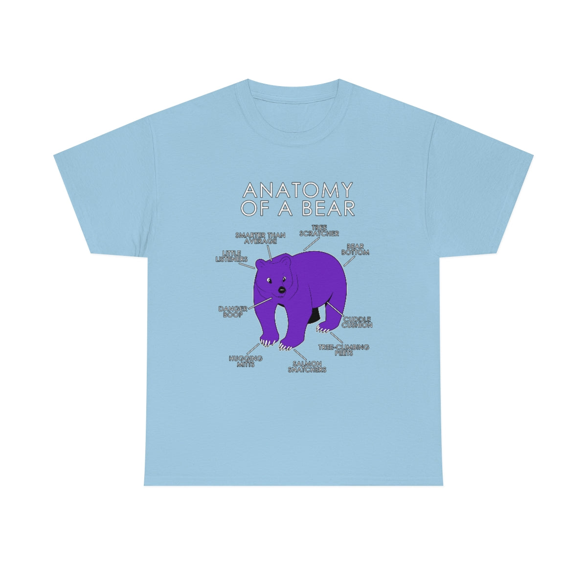 Bear Purple - T-Shirt T-Shirt Artworktee Light Blue S 