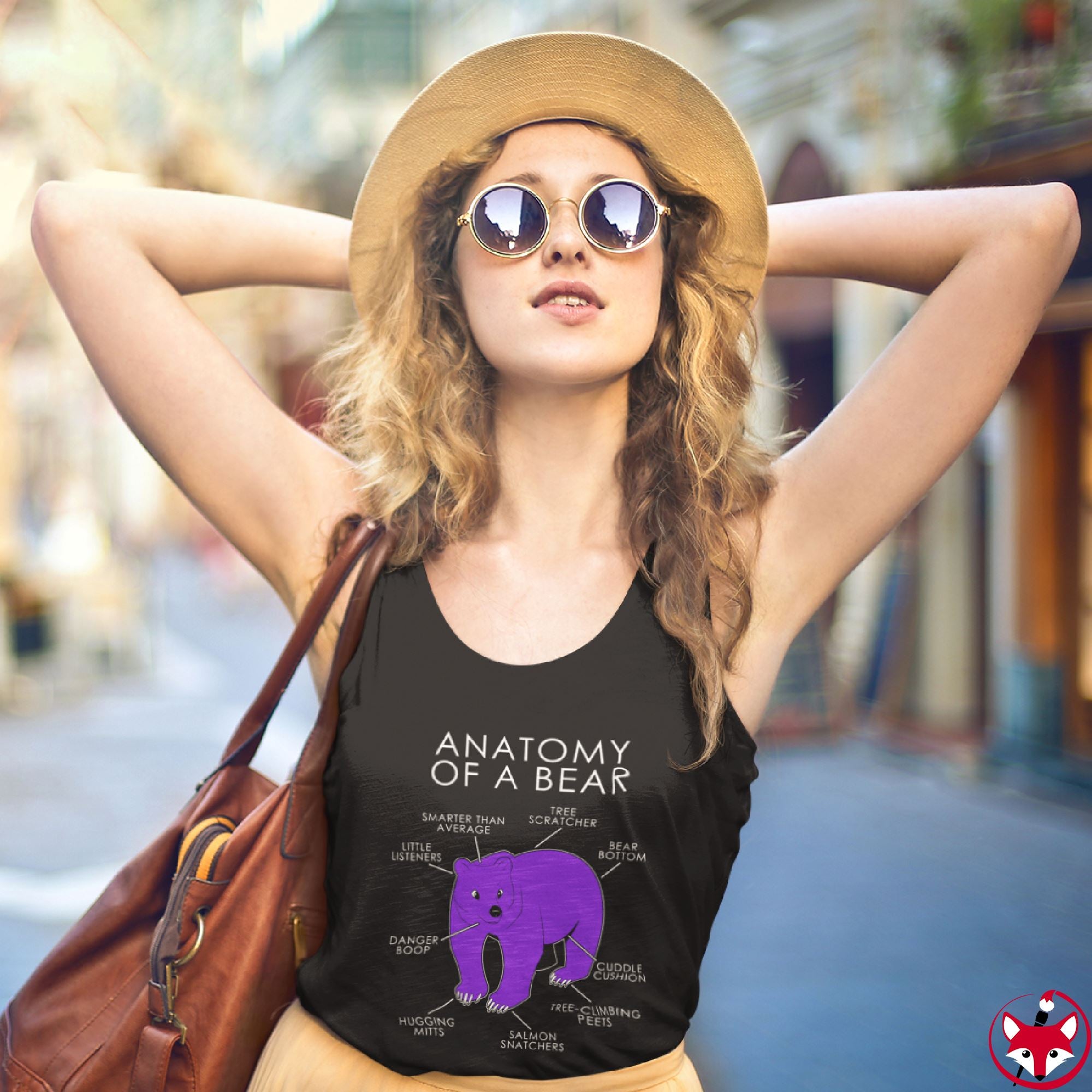 Bear Purple - Tank Top Tank Top Artworktee 