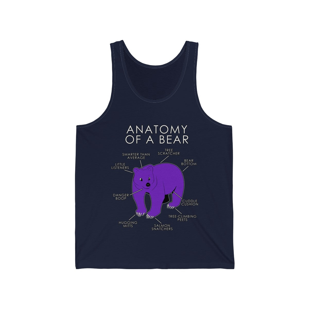 Bear Purple - Tank Top Tank Top Artworktee Navy Blue XS 