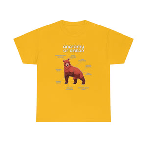 Bear Red - T-Shirt T-Shirt Artworktee Gold S 