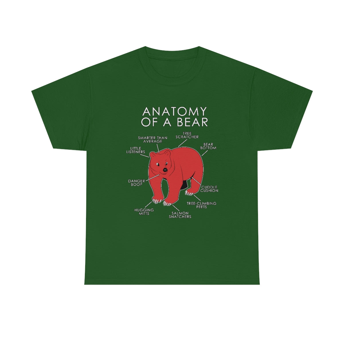 Bear Red - T-Shirt T-Shirt Artworktee Green S 