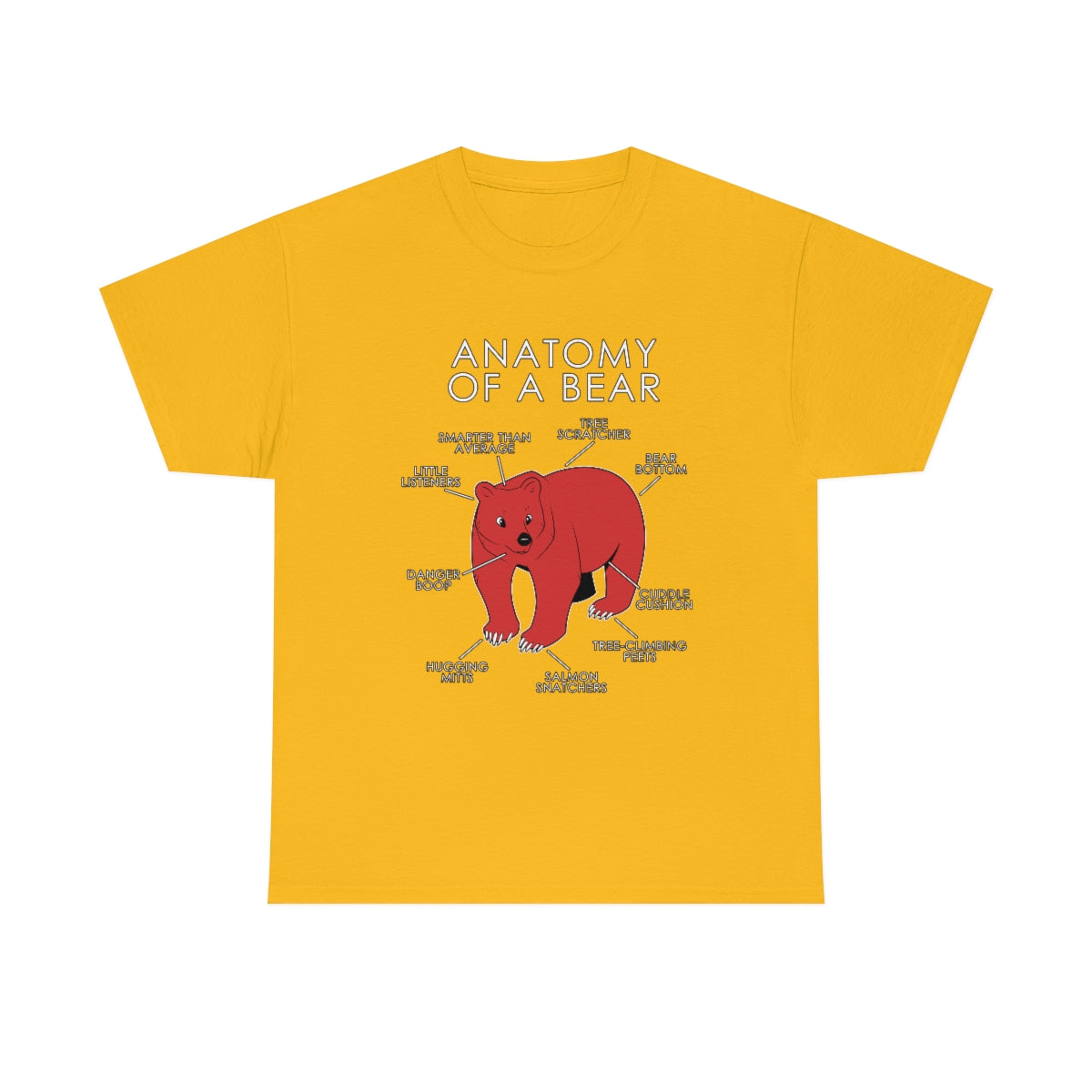 Bear Red - T-Shirt T-Shirt Artworktee Gold S 