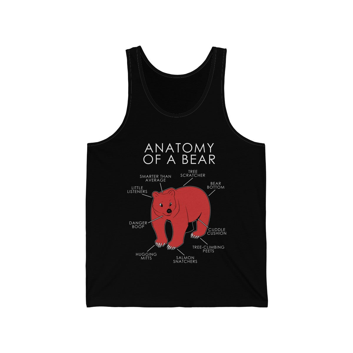 Bear Red - Tank Top Tank Top Artworktee Black XS 