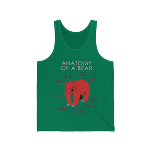 Bear Red - Tank Top Tank Top Artworktee Green XS 