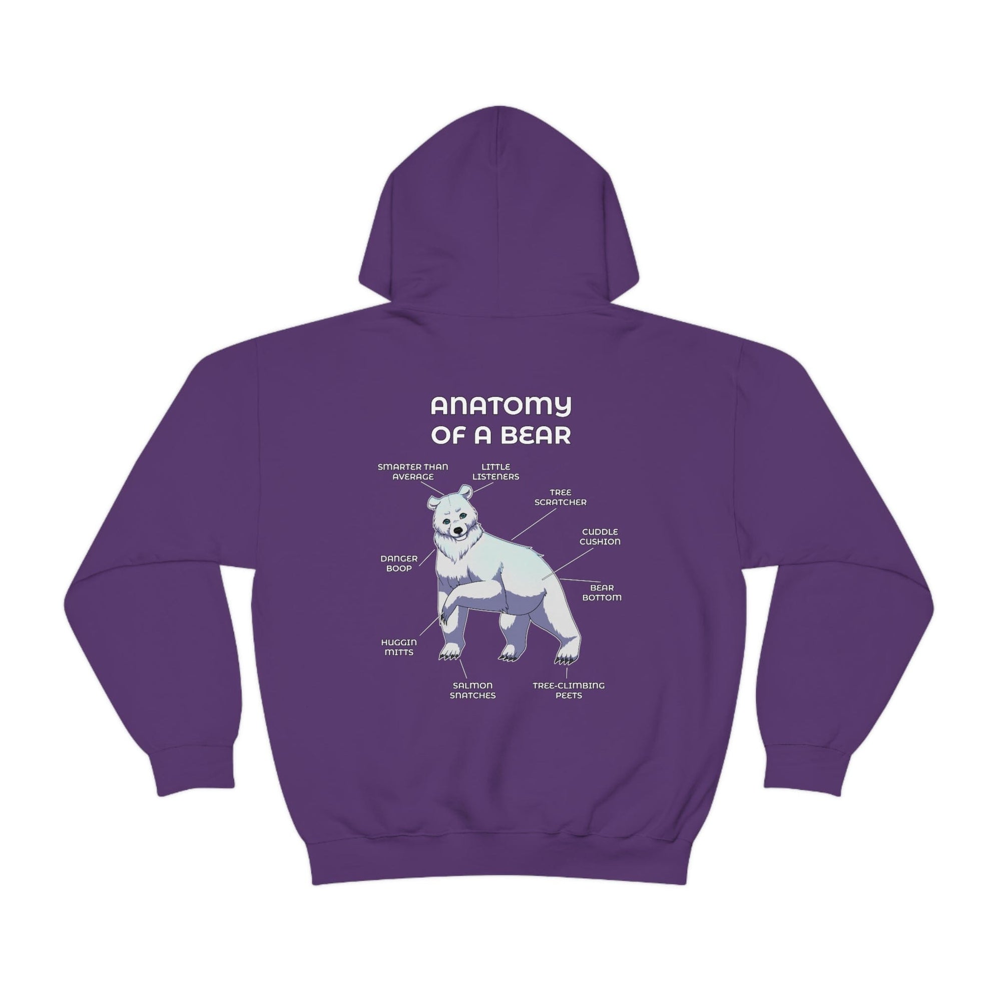 Bear White - Hoodie Hoodie Artworktee Purple S 