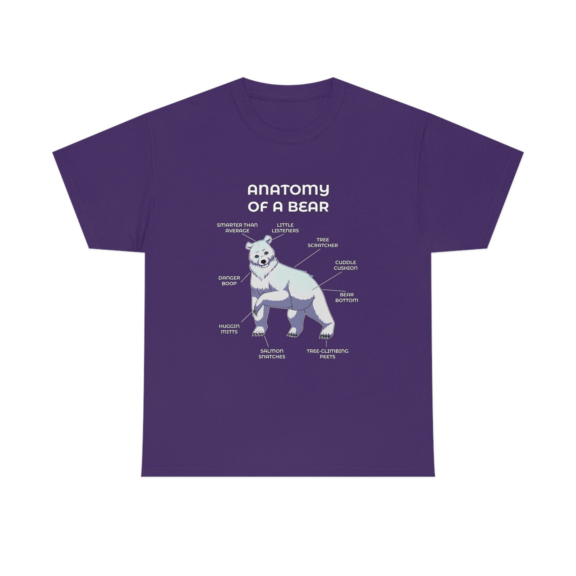 Bear White - T-Shirt T-Shirt Artworktee Purple S 