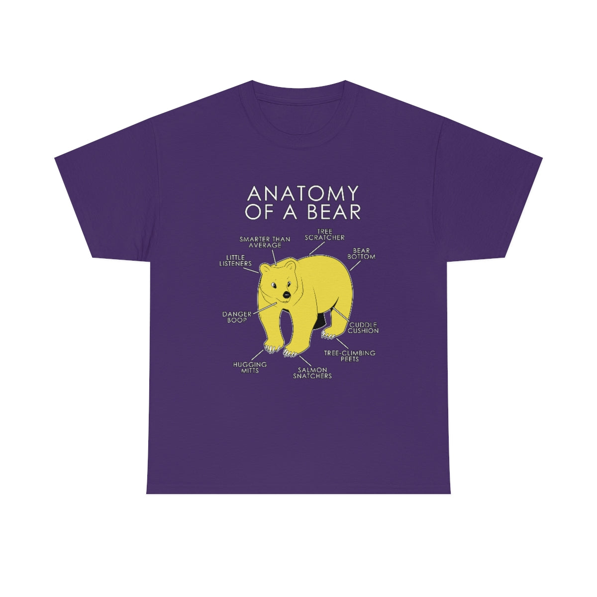 Bear Yellow - T-Shirt T-Shirt Artworktee Purple S 