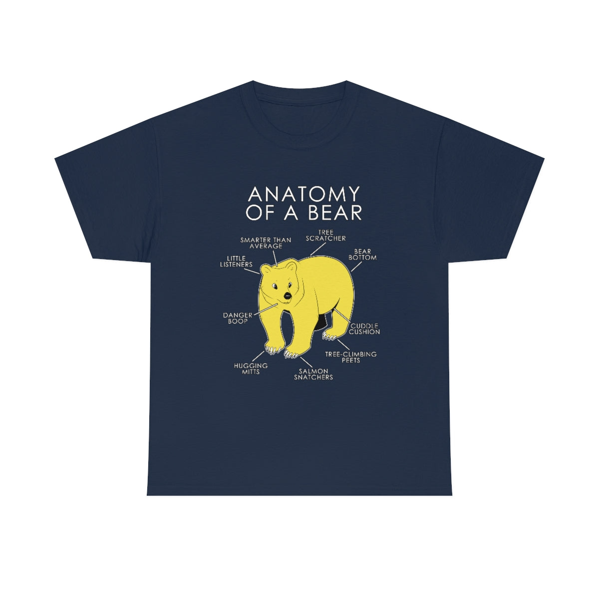 Bear Yellow - T-Shirt T-Shirt Artworktee Navy Blue S 