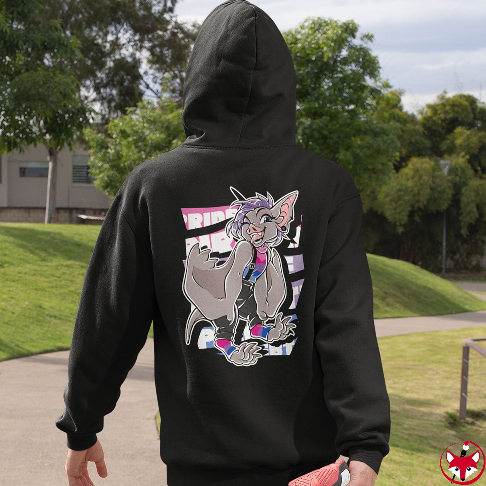 Biromantic Pride Hailey Bat - Hoodie Hoodie Artworktee 