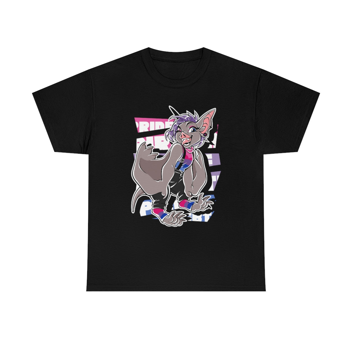Biromantic Pride Hailey Bat - T-Shirt T-Shirt Artworktee Black S 