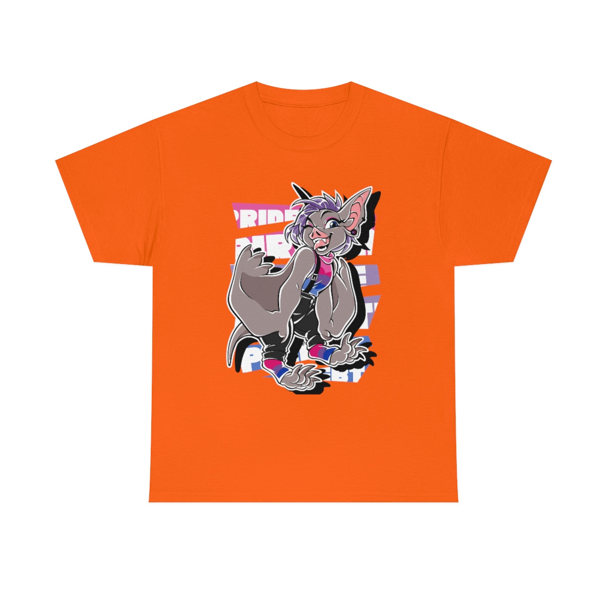 Biromantic Pride Hailey Bat - T-Shirt T-Shirt Artworktee Orange S 