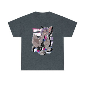 Biromantic Pride Hailey Bat - T-Shirt T-Shirt Artworktee Dark Heather S 