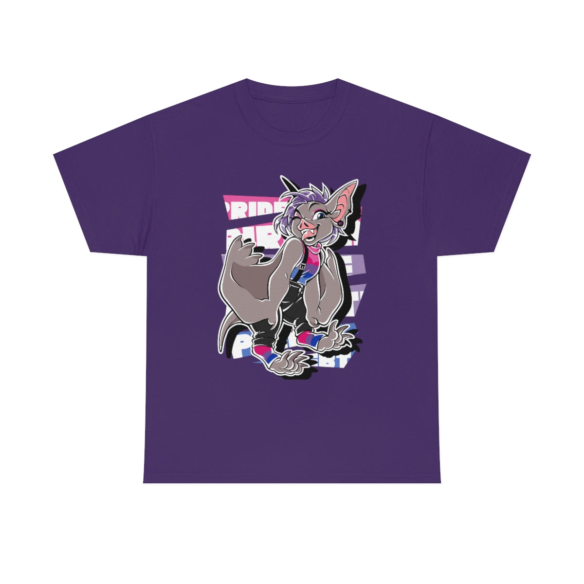 Biromantic Pride Hailey Bat - T-Shirt T-Shirt Artworktee Purple S 