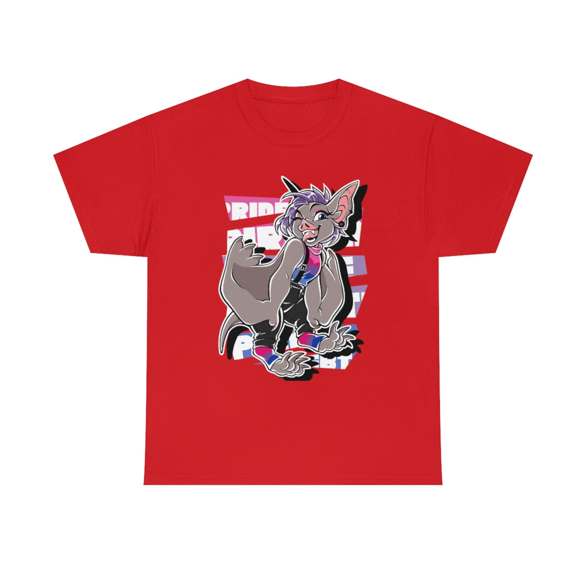 Biromantic Pride Hailey Bat - T-Shirt T-Shirt Artworktee Red S 