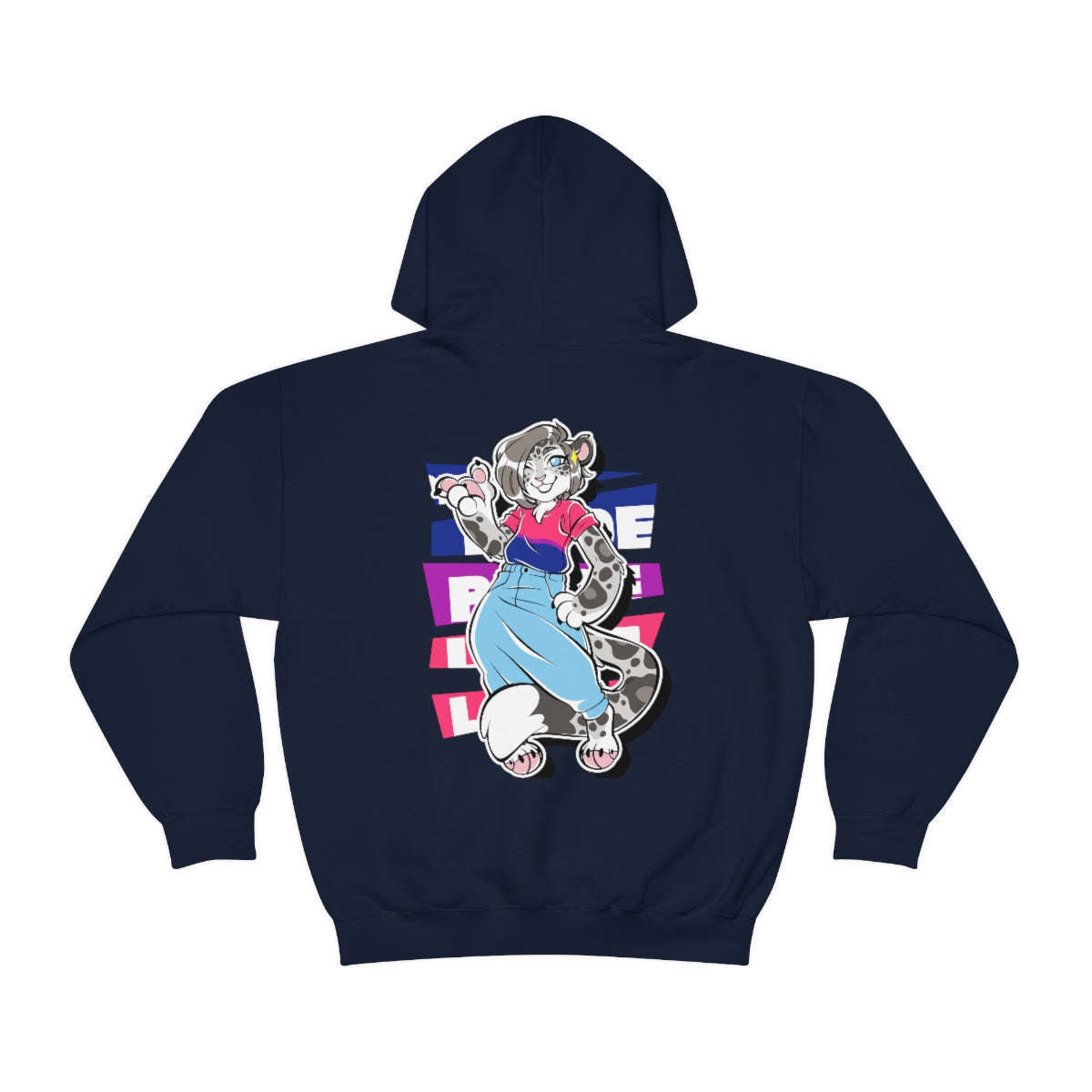 Bisexual Pride Mandy Snow Leopard - Hoodie Hoodie Artworktee Navy Blue S 