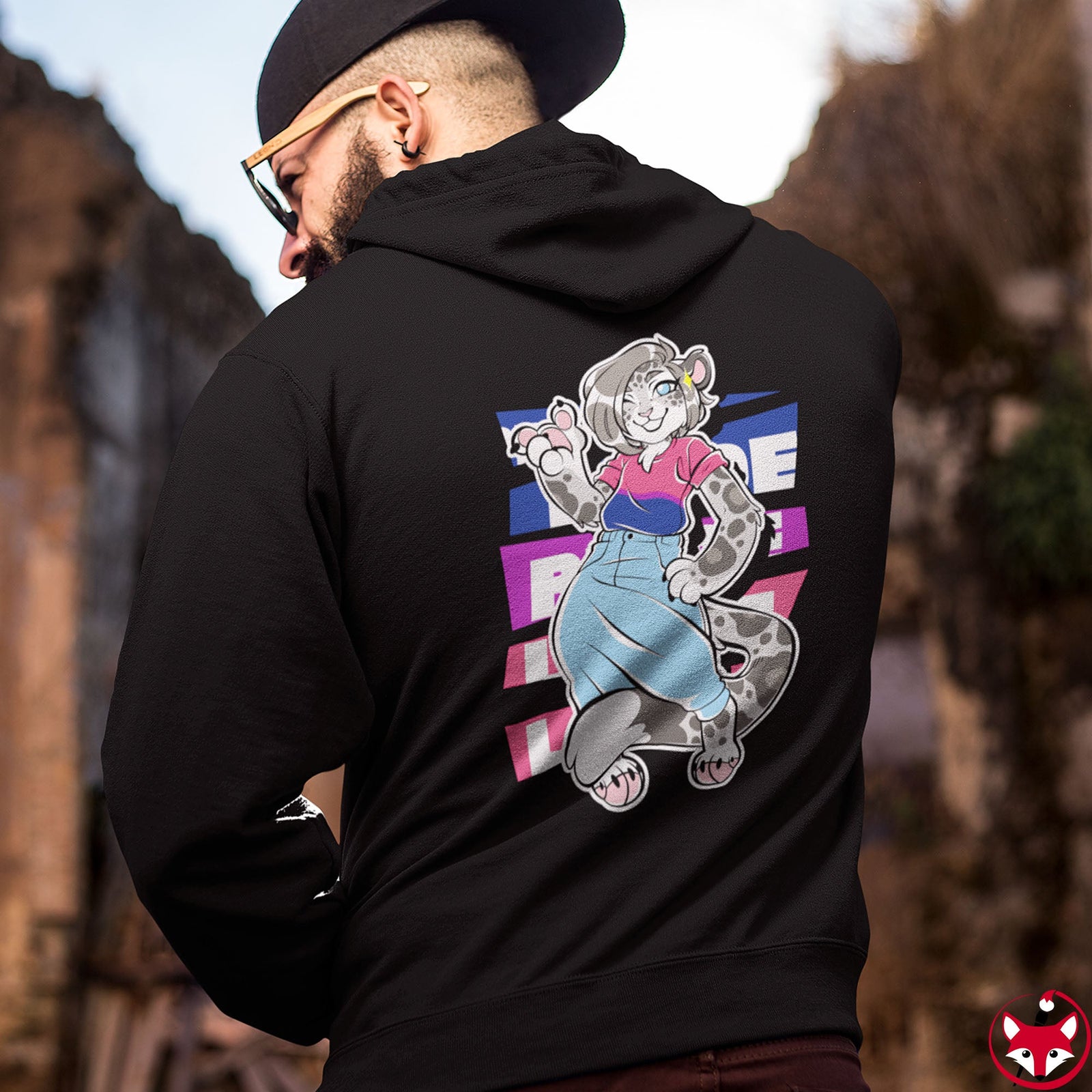 Bisexual Pride Mandy Snow Leopard - Hoodie Hoodie Artworktee 