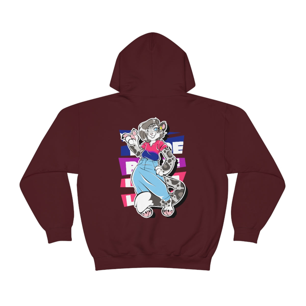 Bisexual Pride Mandy Snow Leopard - Hoodie Hoodie Artworktee Maroon S 