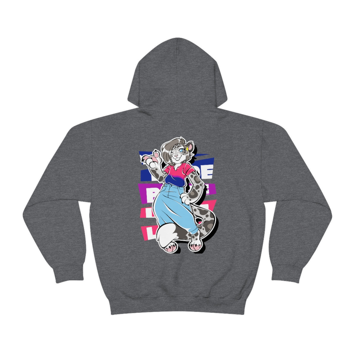 Bisexual Pride Mandy Snow Leopard - Hoodie Hoodie Artworktee Dark Heather S 