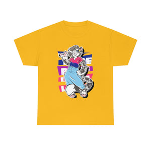 Bisexual Pride Mandy Snow Leopard - T-Shirt T-Shirt Artworktee Gold S 