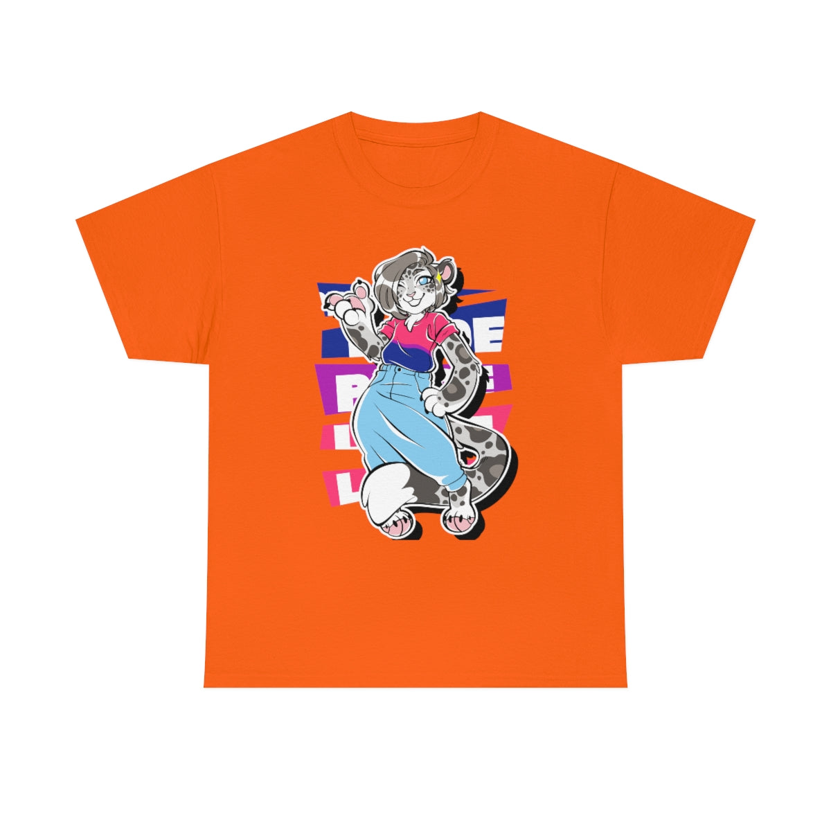 Bisexual Pride Mandy Snow Leopard - T-Shirt T-Shirt Artworktee Orange S 