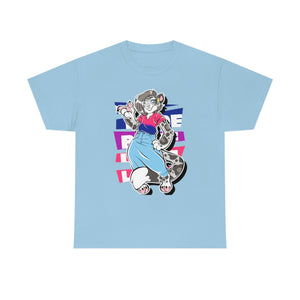 Bisexual Pride Mandy Snow Leopard - T-Shirt T-Shirt Artworktee Light Blue S 