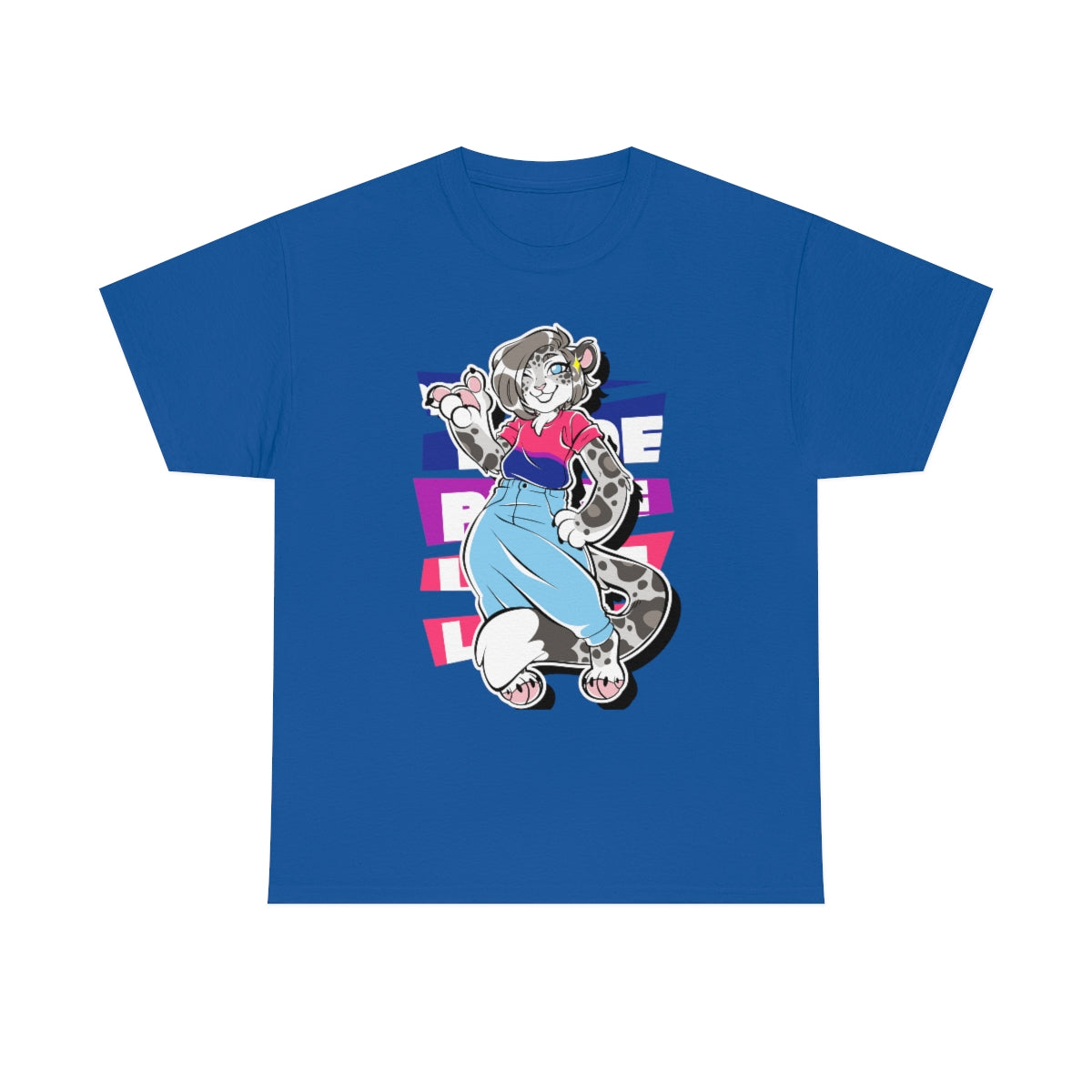 Bisexual Pride Mandy Snow Leopard - T-Shirt T-Shirt Artworktee Royal Blue S 