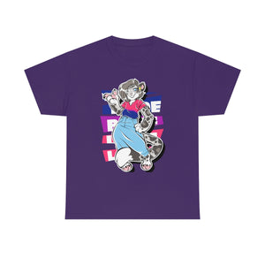 Bisexual Pride Mandy Snow Leopard - T-Shirt T-Shirt Artworktee Purple S 