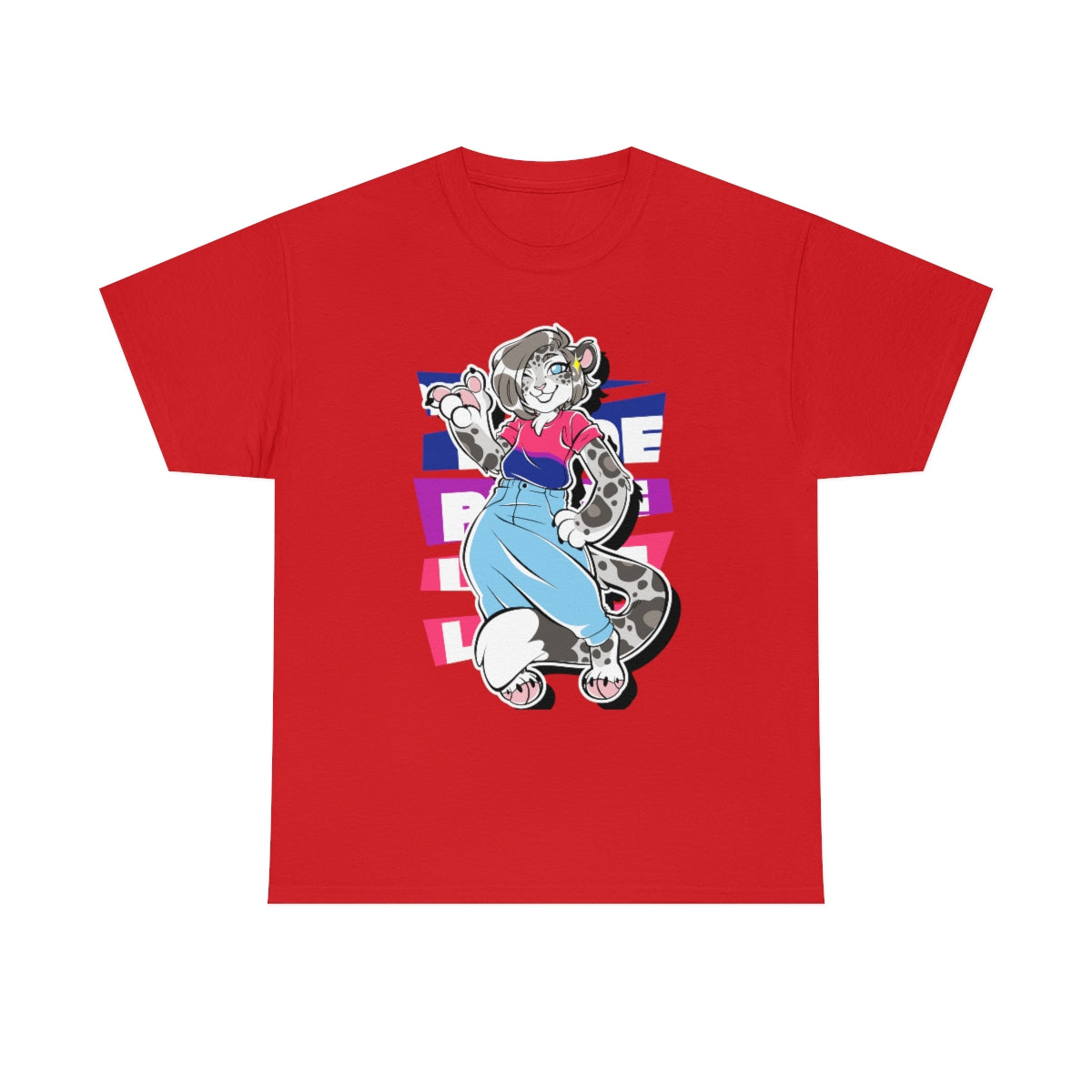 Bisexual Pride Mandy Snow Leopard - T-Shirt T-Shirt Artworktee Red S 