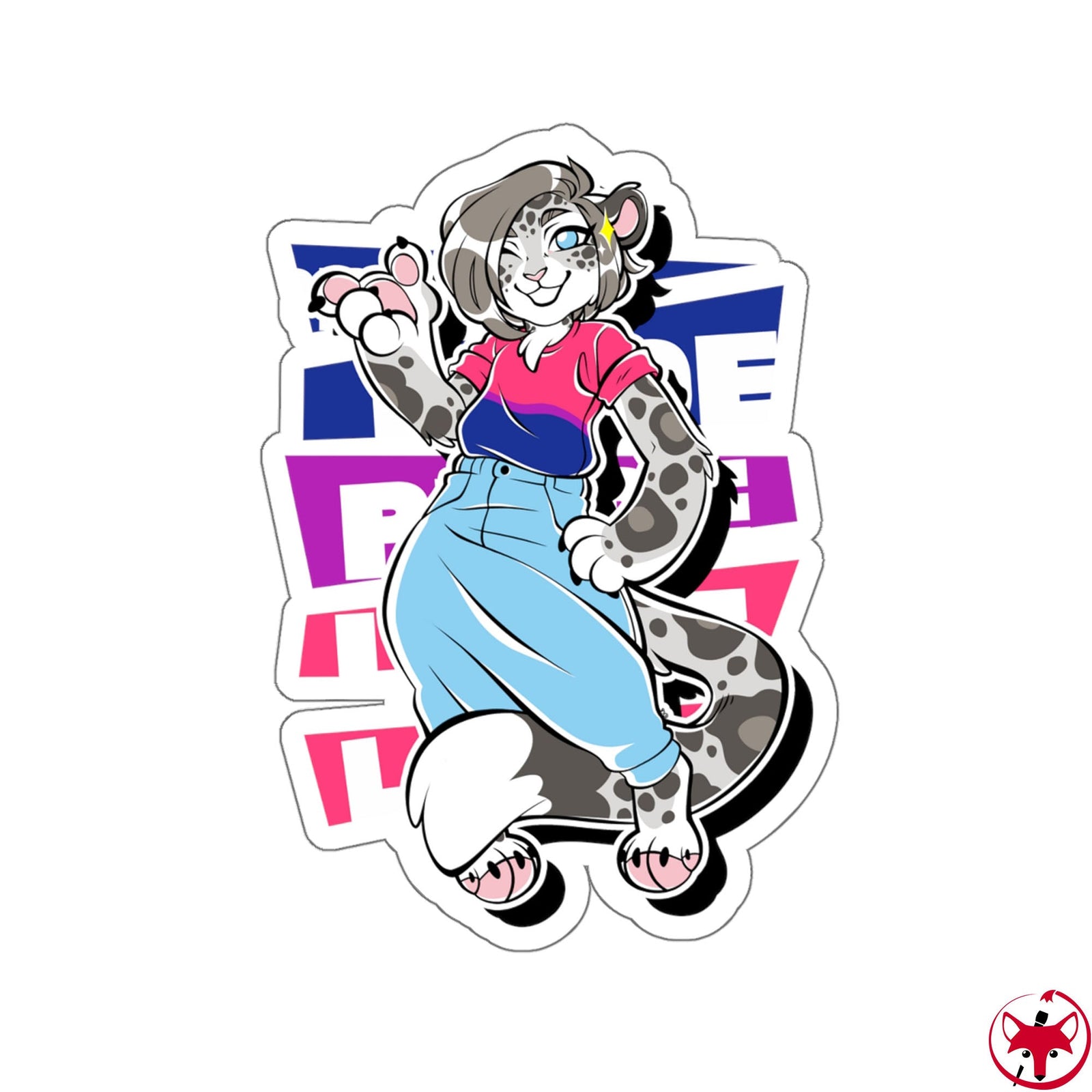 Bisexual Pride Mandy Snow Leopard - Sticker Sticker Artworktee 