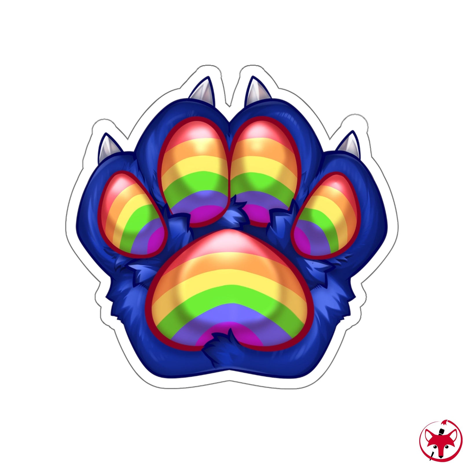 Blue Rainbowpride Paw - Sticker Sticker Artworktee 