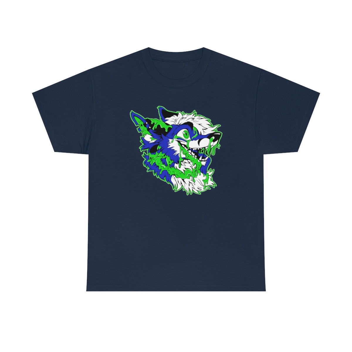Blue and Green - T-Shirt T-Shirt Artworktee Navy Blue S 